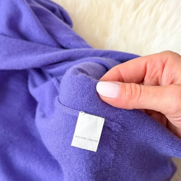 TSE Classic Cashmere Purple Cardigan Preppy Womens Knit - Picture 9 of 9